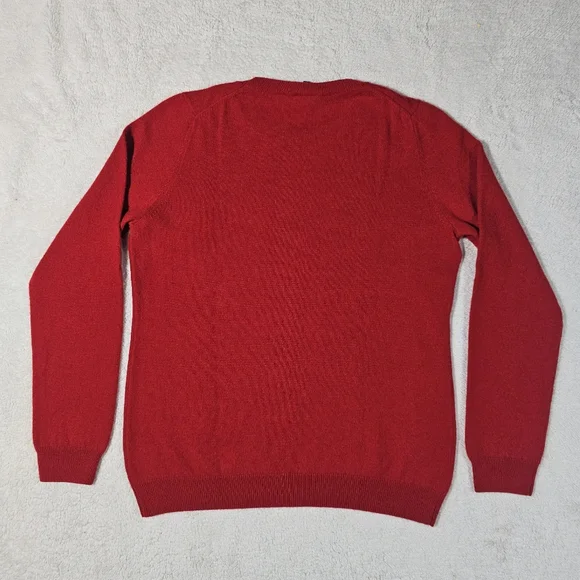 Talbots Pure Cashmere Red Crewneck Sleeve Pullover Sweater Size Large - Picture 6 of 12